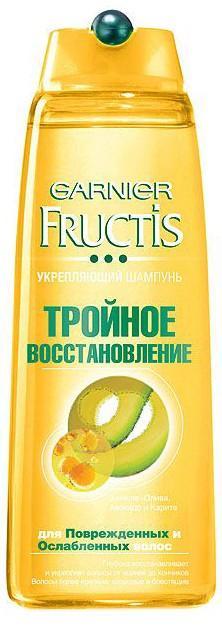 Шампунь Fructis Тройное восстановление Укрепляющий для сухих и поврежденных волос, 400 мл., ПЭТ