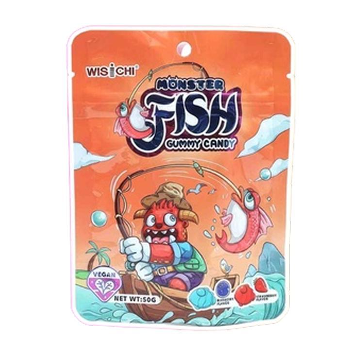 Конфеты жевательные Wisichi голубика и клубника 50 гр., дой-пак