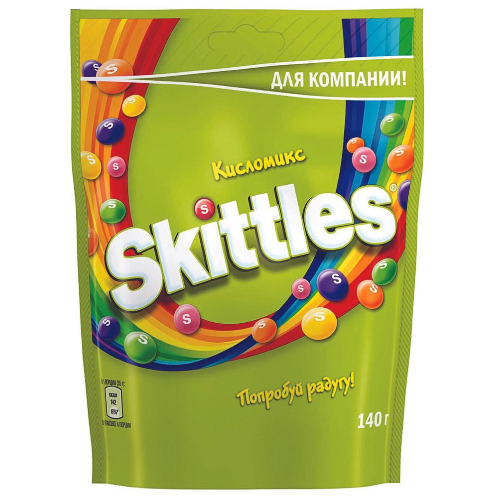 Драже Skittles Кисломикс в разноцветной глазури 140 гр., дой-пак