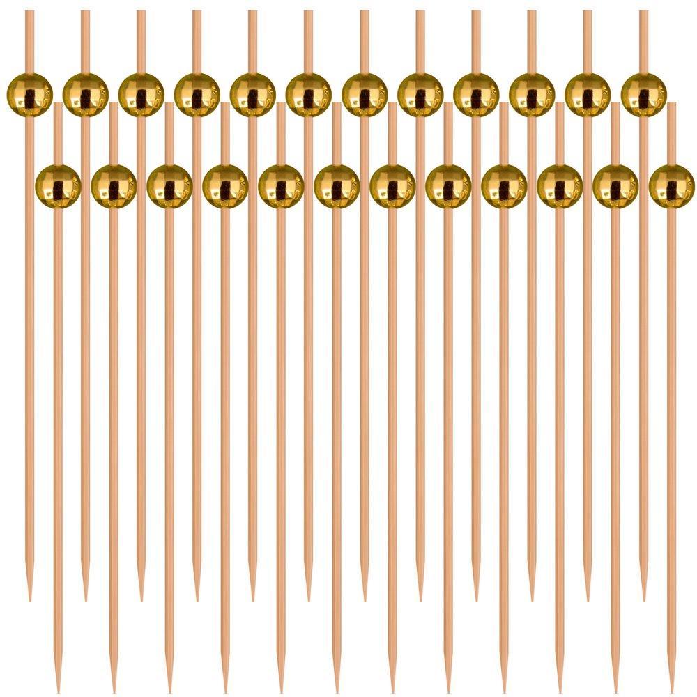 Шпажки для канапе Мультидом диско-шар золото 24 штуки 12 см.,пакет