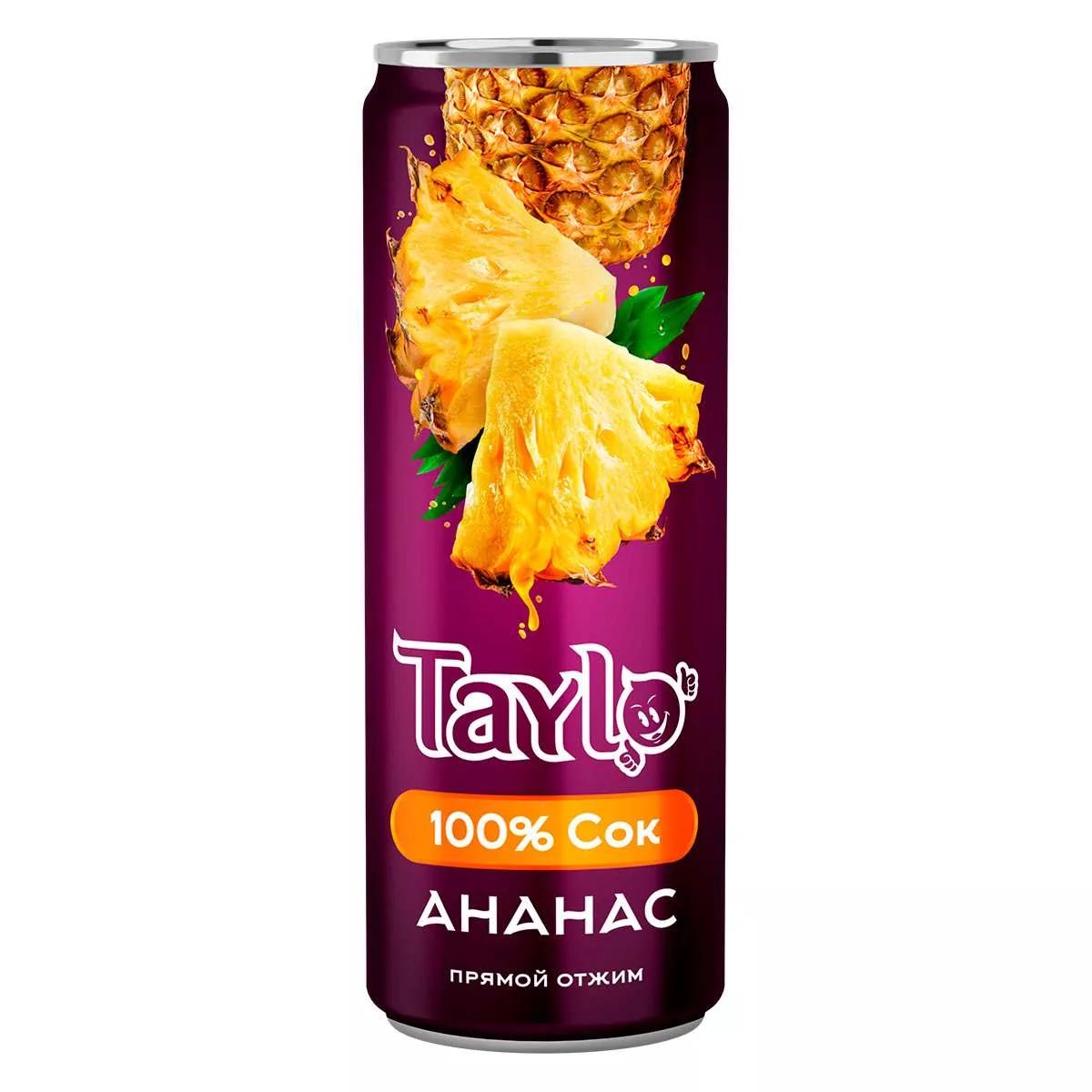 Сок Taylo Ананас 100% 250 мл., ж/б