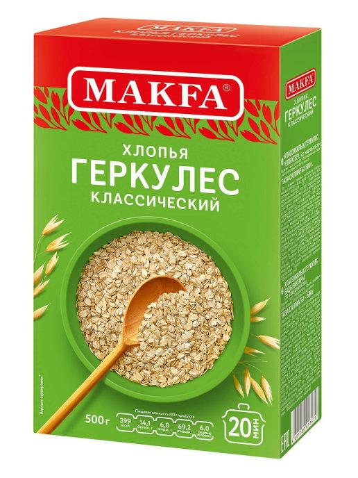 Хлопья Makfa геркулес классический 500 гр., картон