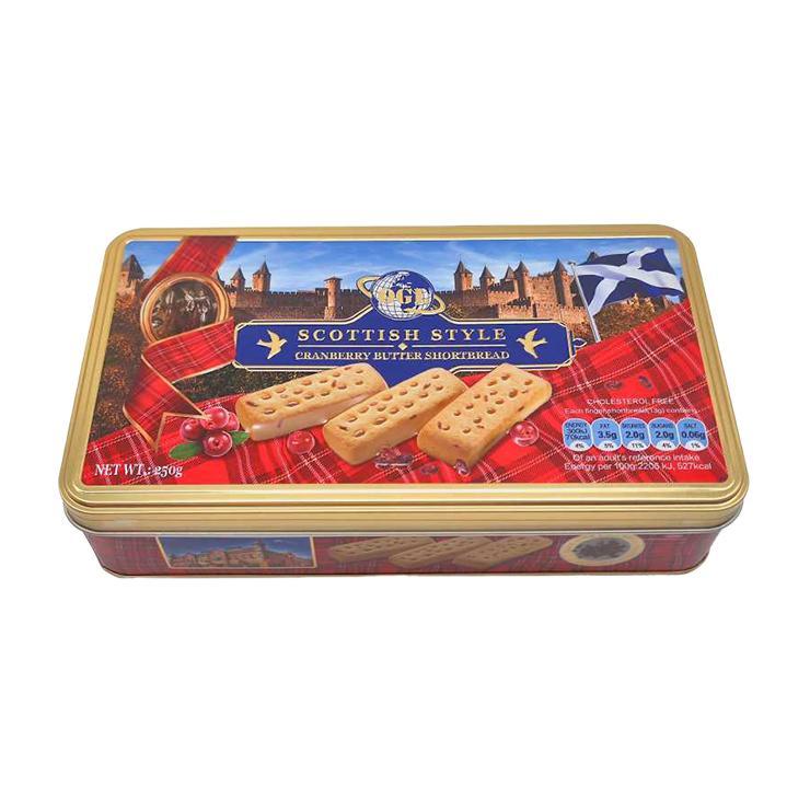 Печенье Huamei Shortbread шотландское клюква 250 гр., ж/б