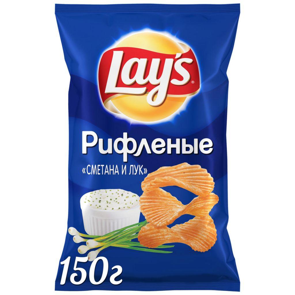 Чипсы Lay's Max сметана лук 150 гр., флоу-пак