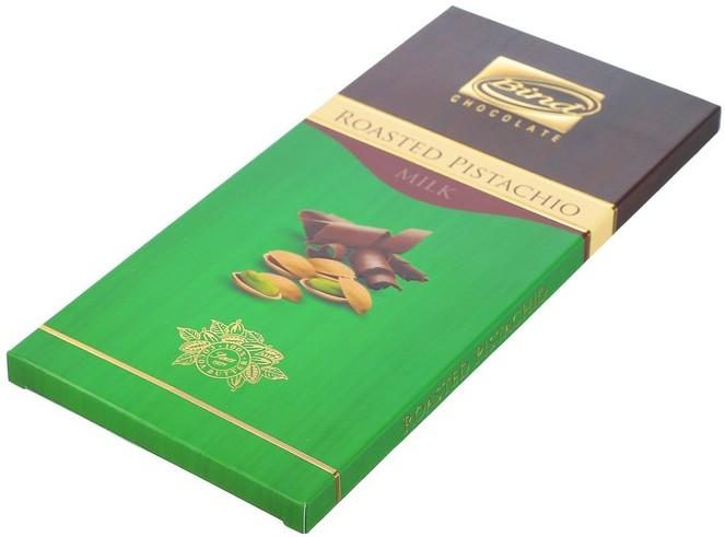 Шоколад Bind молочный с фисташками 100 гр., картон