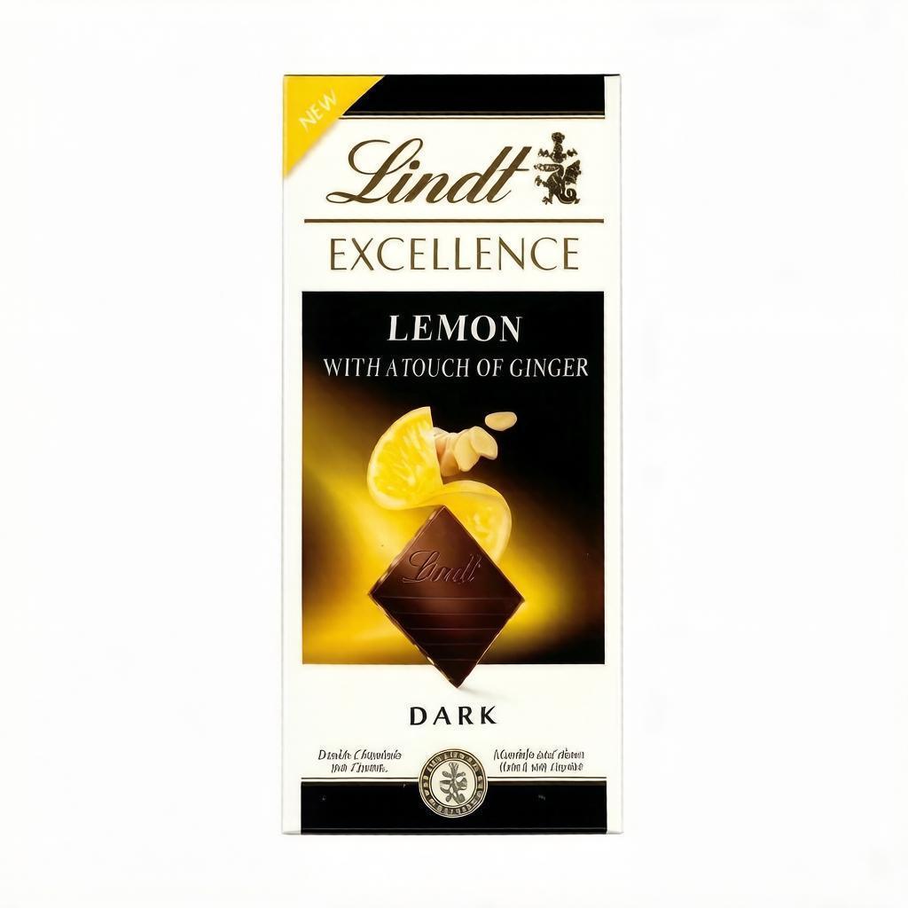 Шоколад Lindt Excellence темный лимон и имбирь 100 гр., картон
