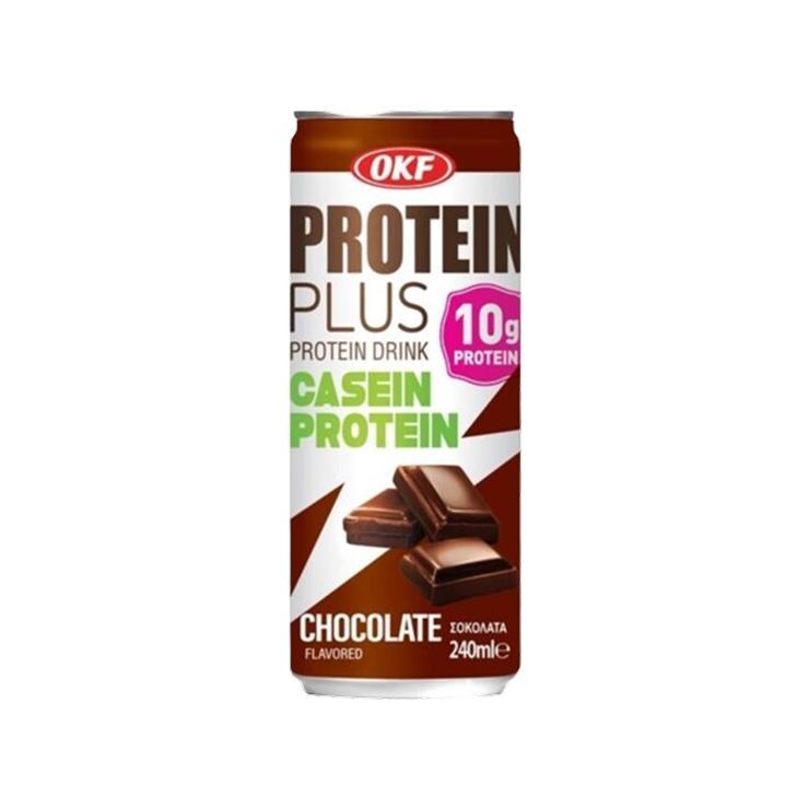 Напиток OKF Protein Plus Chocolate протеиновый 240 мл., ж/б