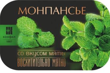 Карамель Монпансье леденцовое со вкусом мяты Конфил, 65 гр., пластиковый пакет