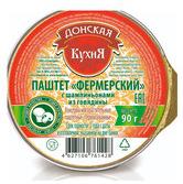 Паштет Фермерский с шампиньонами из говядины Донская Кухня, 90 гр., ж/б