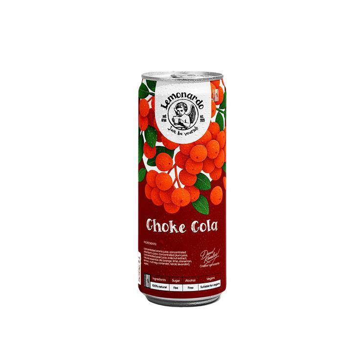 Напиток газированный Lemonardo Choke Cola кола черноплодная рябина без сахара 330 мл., ж/б