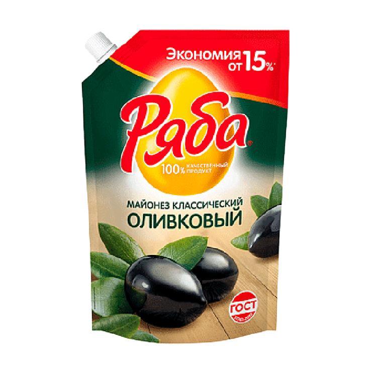 Майонез Ряба классический оливковый 50% 630 гр., дой-пак с дозатором