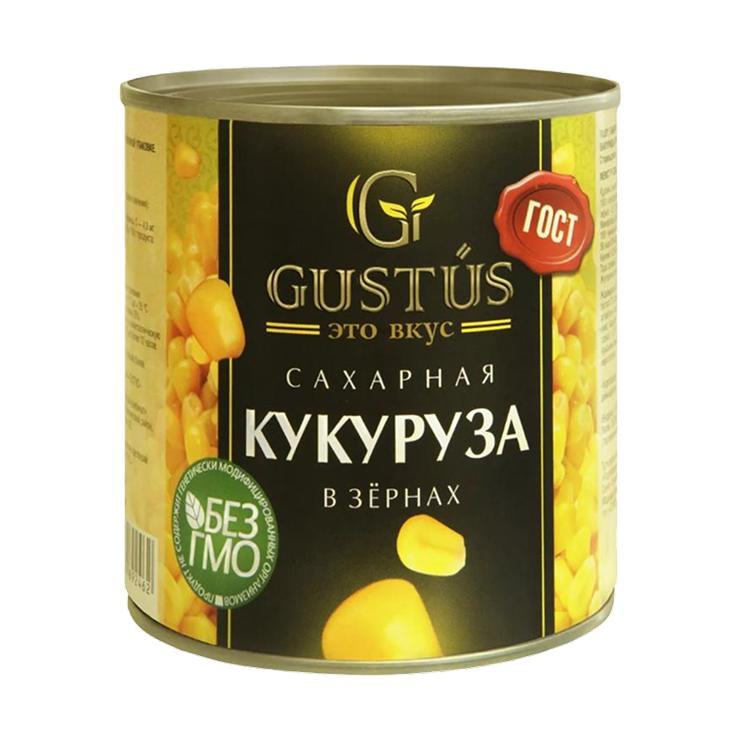 Кукуруза GUSTUS сахарная в зернах 425 мл., ж/б
