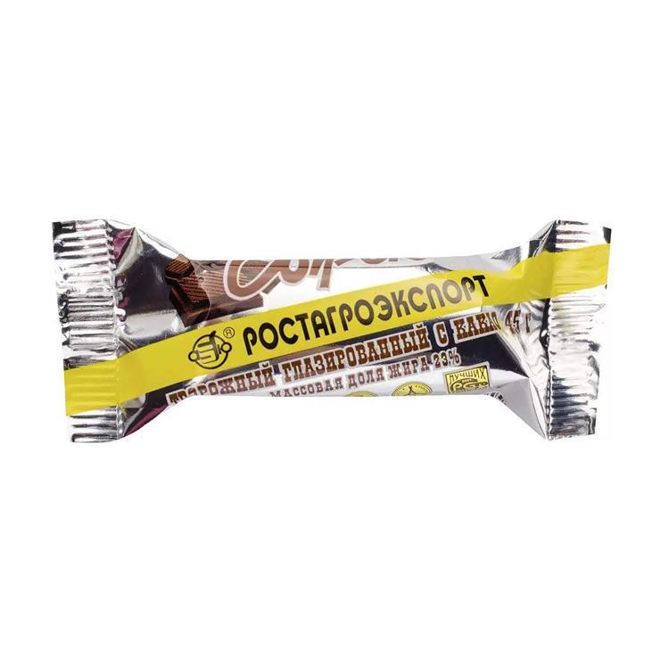 Сырок творожный Ростагроэкспорт глазированный какао 15% 45 гр., флоу-пак