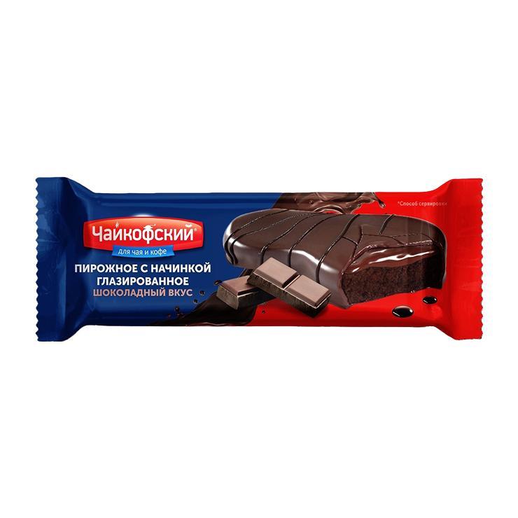 Пирожное Чайкофский глазированное шоколад 34 гр., флоу-пак