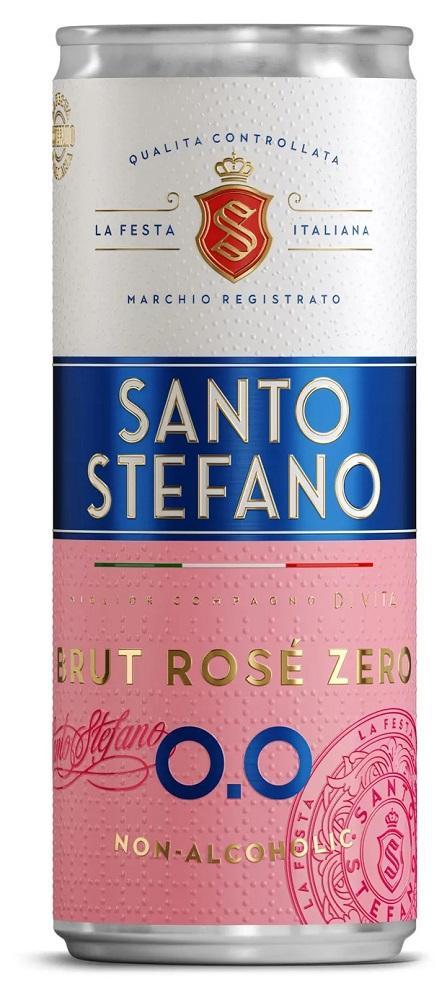 Вино игристое безалкогольное Santo Stefano Brut Rose 250 мл., ж/б