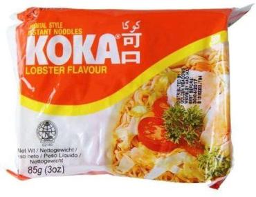 Лапша сингапурская со вкусом лобстера KOKA, 85 гр., пластиковый пакет