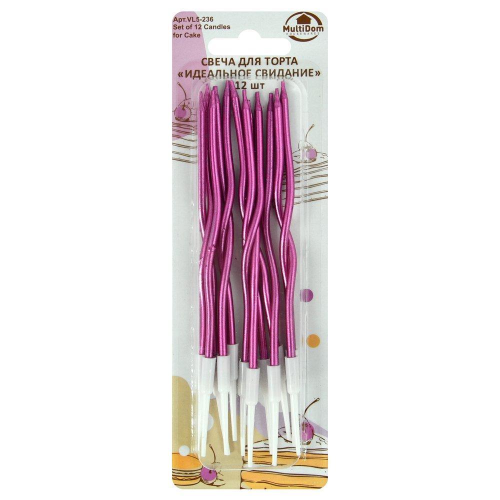 Свечи для торта Мультидом идеальное свидание 12 штук 12 см., пакет