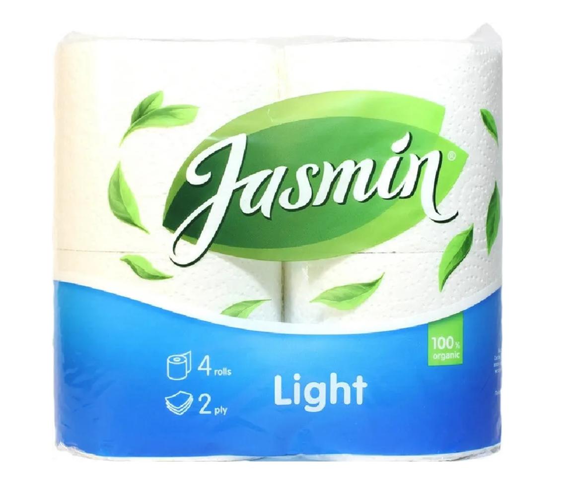 Туалетная бумага Jasmin Light 2 слоя 4 рулона, флоу-пак