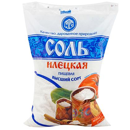 Соль Илецкая поваренная пищевая молотая 1 кг., флоу-пак