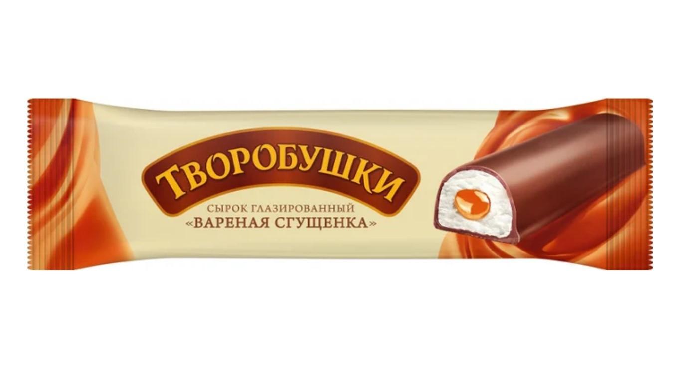 Сырок творожный Творобушки вареная сгущенка глазированный 20% 40 гр., флоу-пак