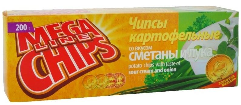 Чипсы картофельные Megachips Холодец-хрен 200 гр., картон