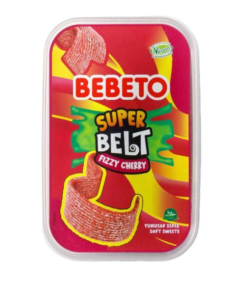 Мармелад жевательный  Bebeto Super Belt Fizzy Cherry вкус вишни Турция 400 гр., ПЭТ