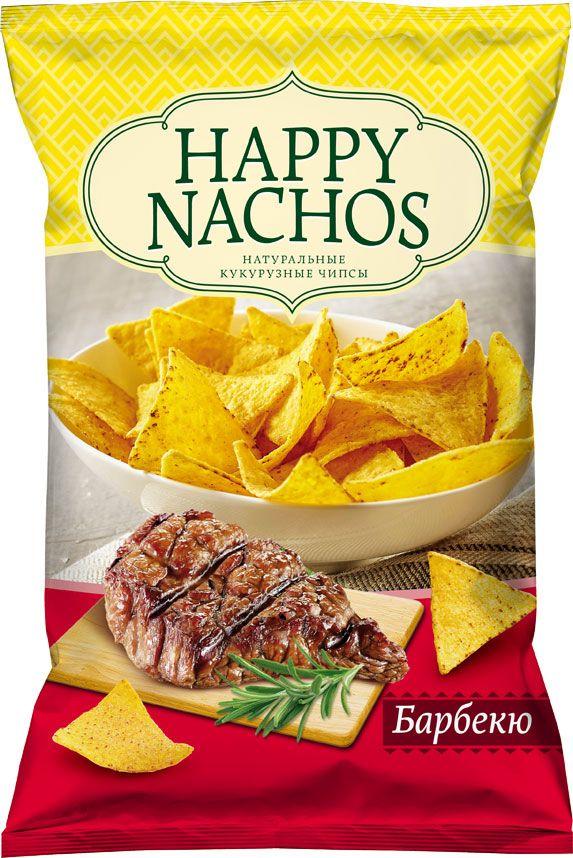 Чипсы Happy Nachos кукурузные со вкусом барбекю, 150 гр., флоу-пак