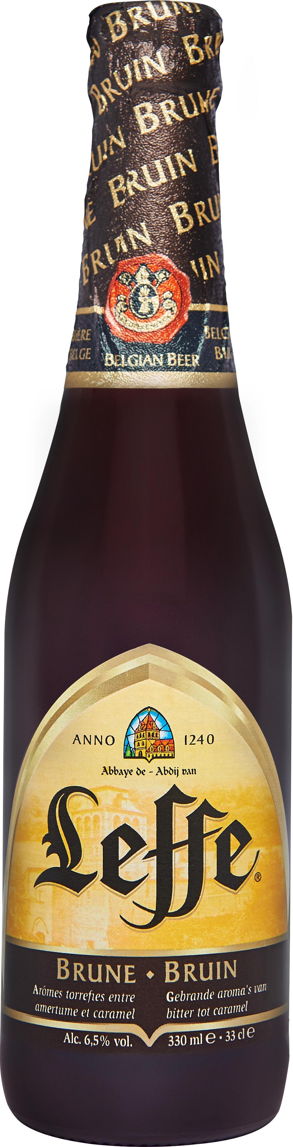 Пиво Leffe Brune темное пастеризованное фильтрованное в стекле 6,3%, 330 мл., стекло