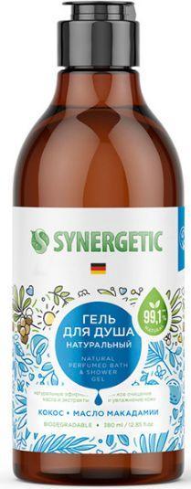 Гель для душа Synergetic Кокос и масло макадамии 380 мл., ПЭТ