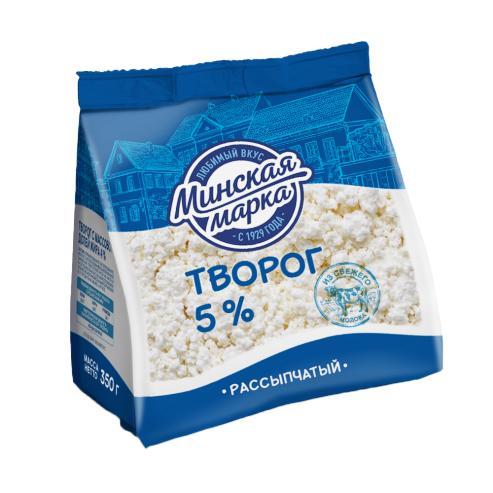 Творог Минская марка рассыпчатый 5% 350 гр., флоу-пак