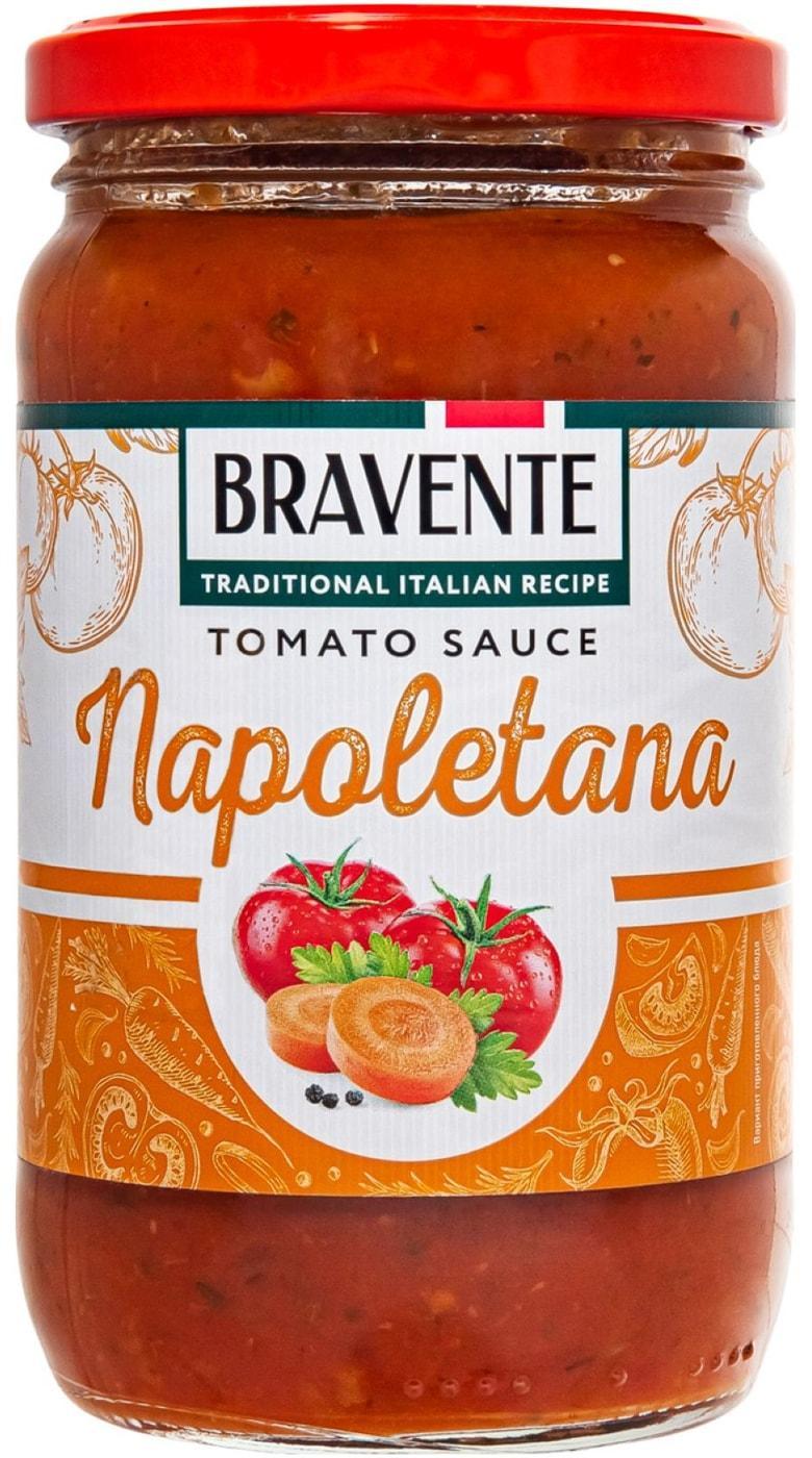 Соус Bravente Napoletana томатный с овощами 360 гр., стекло