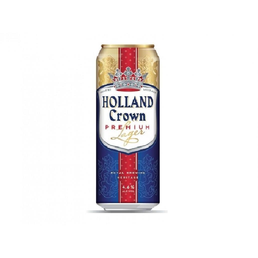 Пиво HOLLAND Crown светлое фильтрованное 4,8% 500 мл., ж/б
