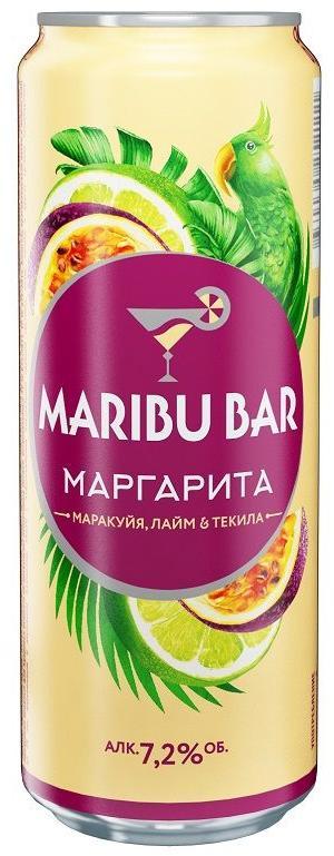 Напиток спиртной газированный Maribu Bar Маргарита Маракуйя пастеризованный 7.2% 450 мл., ж/б