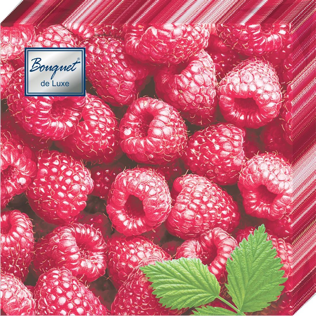 Салфетки бумажные Art Bouquet Малина 3 слоя 24х24 см. 25 шт., пленка