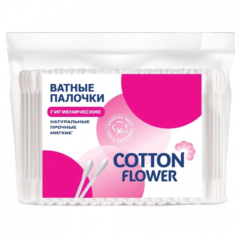 Ватные палочки COTTON FLOWER гигиенические 100 шт., флоу-пак