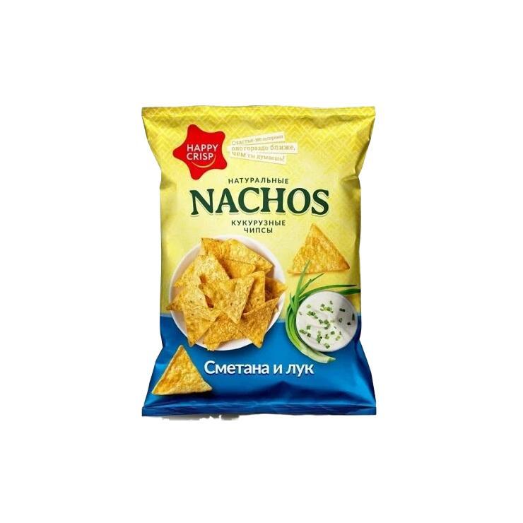 Чипсы Papa Nachos кукурузные сметана и лук 150 гр., флоу-пак