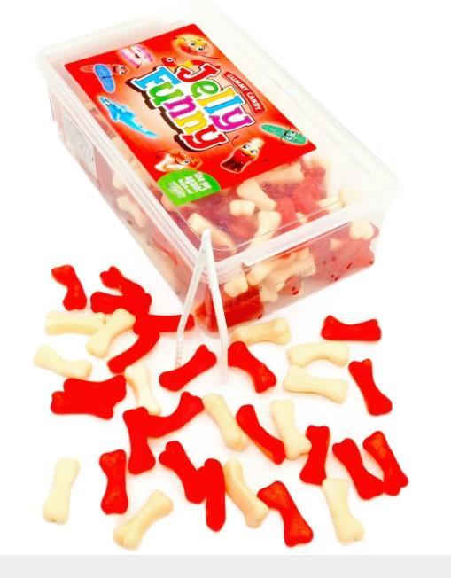 Мармелад жевательный Jelly Funny Bones кости 240 штук 1 кг., пластик