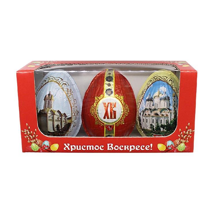 Яйцо шоколадное Золотое правило Пасхальное + Святая обитель 3 шт. 90 гр., картон