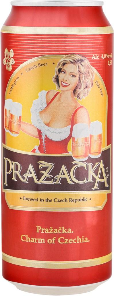 Пиво светлое Prazacka 4 %, 500 мл., ж/б