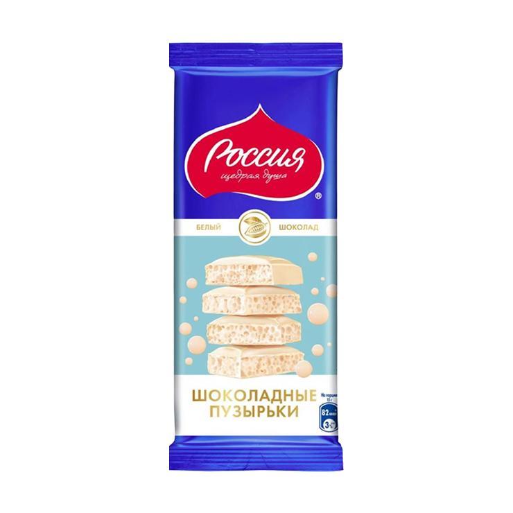 Шоколад Россия щедрая душа белый пористый 70 гр., флоу-пак