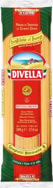 Макароны Спагетти ристоранте/бронза, Divella, 500 гр., пластиковый пакет