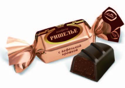 Конфеты Konti Ришелье с вафельной крошкой, 1 кг., флоу-пак