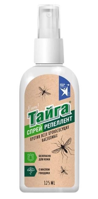 Спрей-репеллент против всех кровососущих насекомых Тайга Хит 125 мл., ПЭТ