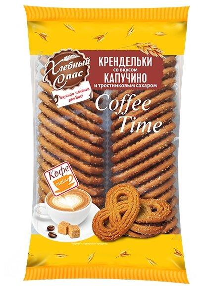 Печенье сдобное со вкусом капучинои тростниковым сахаром Хлебный спас Coffee time, 320 гр., флоу-пак