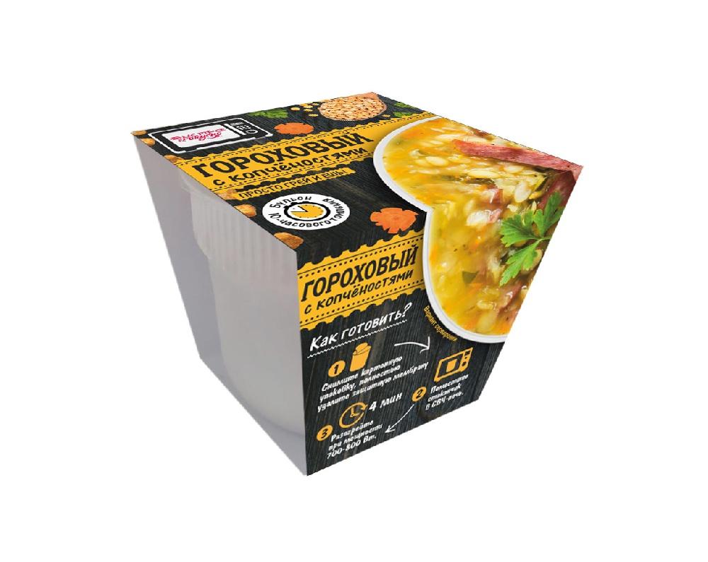 Суп Быстро&Вкусно гороховый с копчёностями 250 гр., стакан