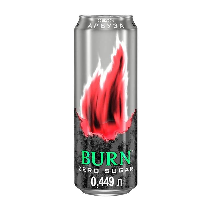 Напиток энергетический Burn арбуз зеро 449 мл., ж/б