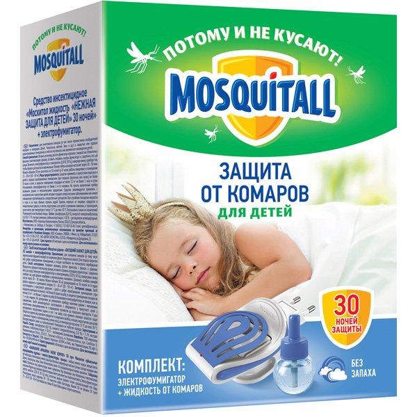 Комплект Mosquitall Нежная защита для детей (фумигатор + жидкость) 30 мл., картон