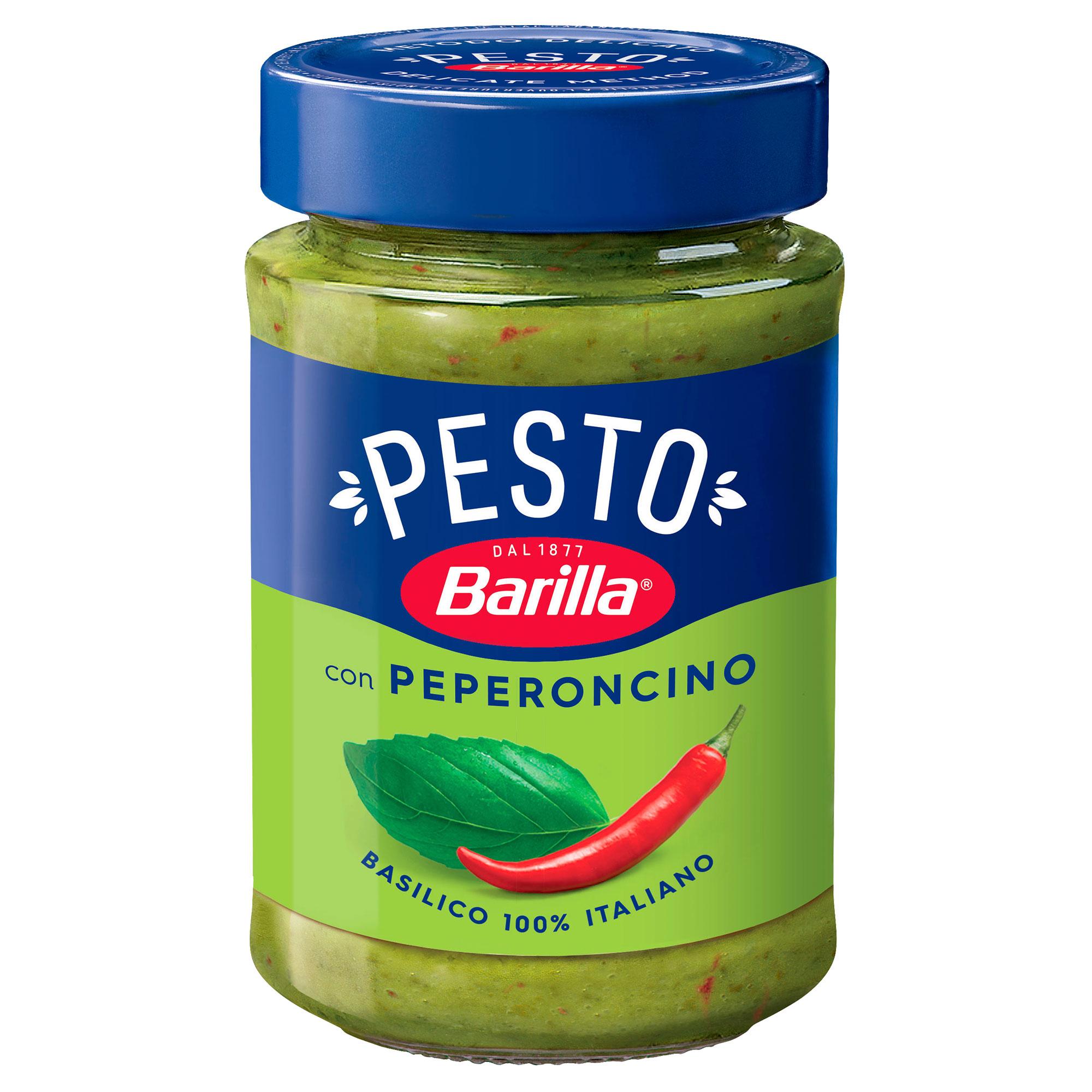 Соус Barilla pesto basilico e peperoncino с базиликом и перцем чили 195 гр., стекло