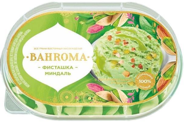 Мороженое Bahroma фисташка с миндалем 450 гр., лоток