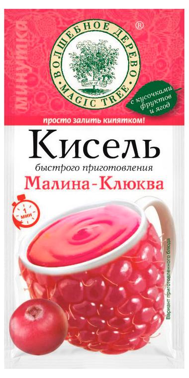 Кисель Волшебное Дерево, быстрого приготовления малина-клюква минутка, 30 гр., пакет